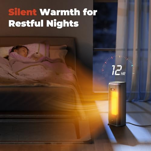 Portable Electric Heater with Remote - 1500W PTC Ceramic for Home Office