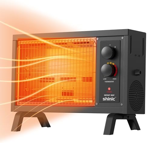 Shinic 1500W Electric Radiant Space Heater with Thermostat and Handle
