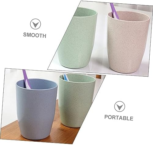 4pcs Wheatstraw Toothbrush Holder Cups for Bathroom