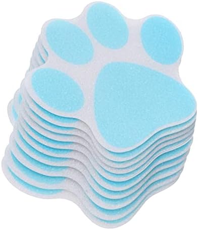 Garneck 10pcs Blue Paw Print Non-Slip Bathtub Stickers