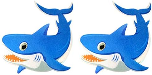 Cabilock 5pcs Non-Slip Frosted Shark Stickers for Bathroom Safety