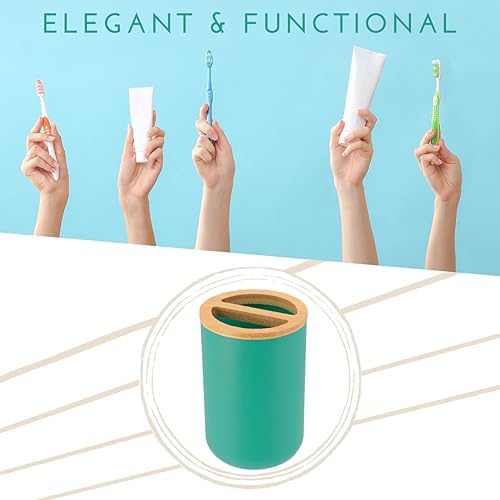 EVIDECO Bamboo Toothbrush Holder with Green Design