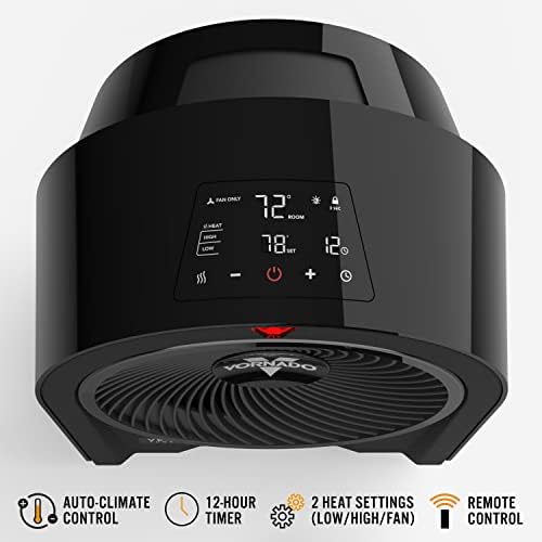 Vornado Velocity 5R Space Heater with Remote Control Black 1