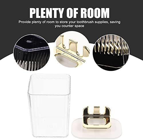 HOLIDYOYO 1set Wall Mounted Toothbrush Holder Set