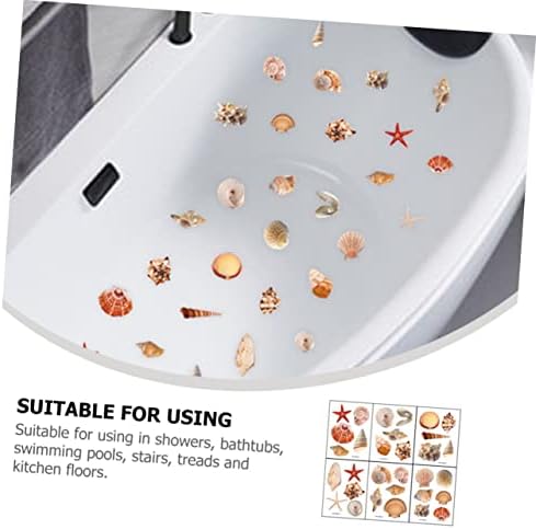 Happyyami 6 Sheets Seashell Bathtub Stickers