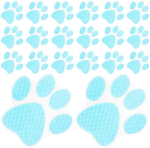 20 Pcs Blue Paw Print Non Slip Bath Stickers