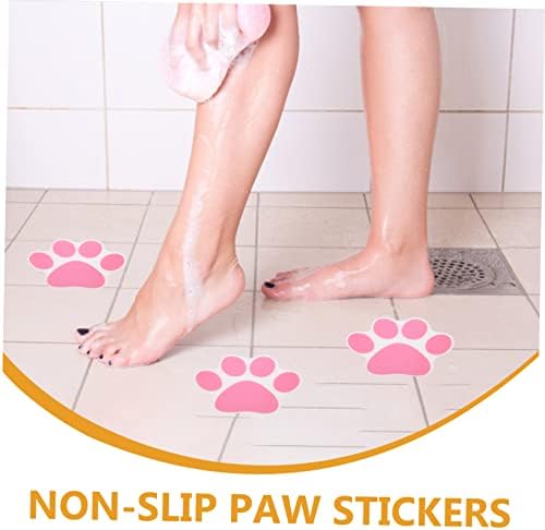 Garneck 10pcs Non-Slip Bathtub Stickers with Paw Design