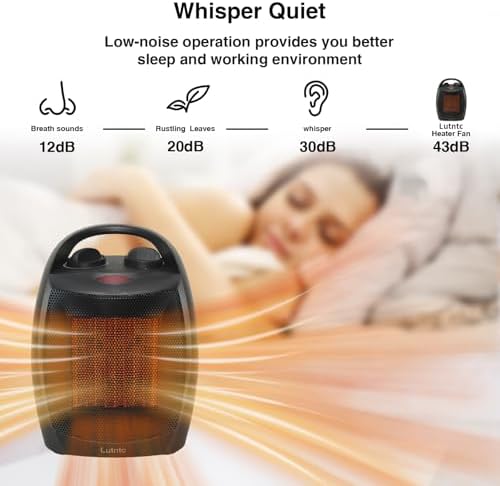Lutntc 1500W Portable Space Heater - Quiet Safe