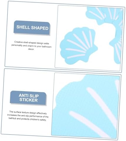 GLEAVI Non-Slip Shower Stickers 12pcs Shell Design Bath Decals