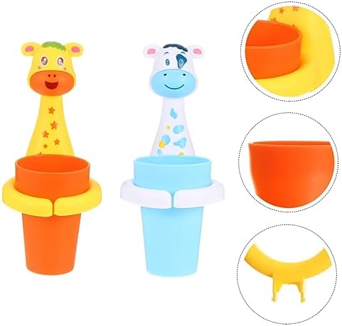 STOBAZA 2Sets Cartoon Animal Toothbrush Holder for Wall Mount