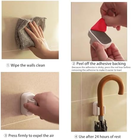 4PCS Wall-Mounted Toothbrush Holder with Adjustable Clamp