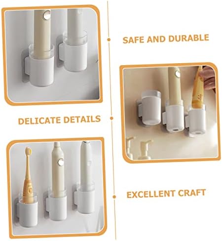 Amosfun 2pcs Wall-Mounted Electric Toothbrush Holders