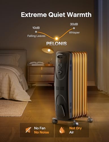 PELONIS PHO15A2AGB 1500W Oil Filled Space Heater Black