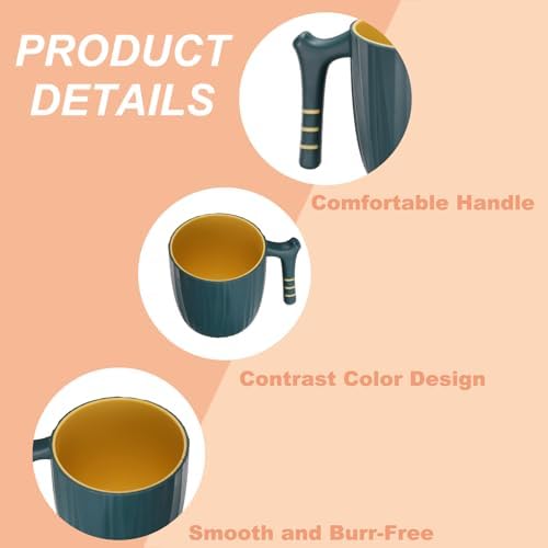 Uxcell Toothbrush Cup with Handle 400ml Dark Green