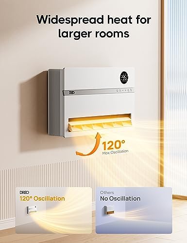 Dreo Wall Heater for Bathroom with ALCI Plug and 120 Oscillation