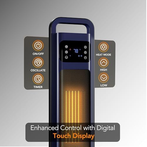 Comfort Zone 26-Inch 1500W Tower Space Heater with Remote Control