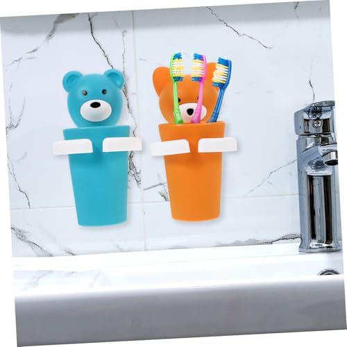 Ciieeo 2sets Cartoon Toothbrush Holder Organizer for Bathroom