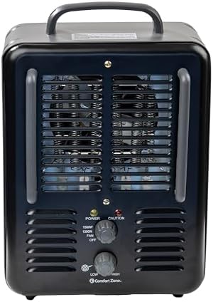 Comfort Zone 1500W Electric Space Heater with Safety Features
