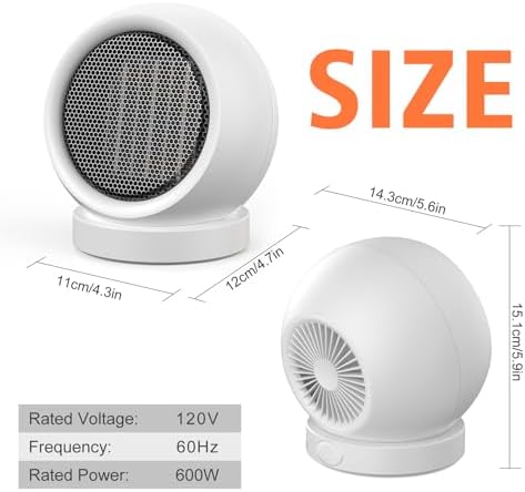 Coolfor 600W PTC Ceramic Space Heater for Home Office