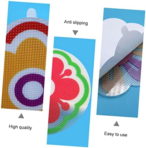 VICASKY 4pcs Cartoon Non-Slip Tile Stickers for Bathrooms