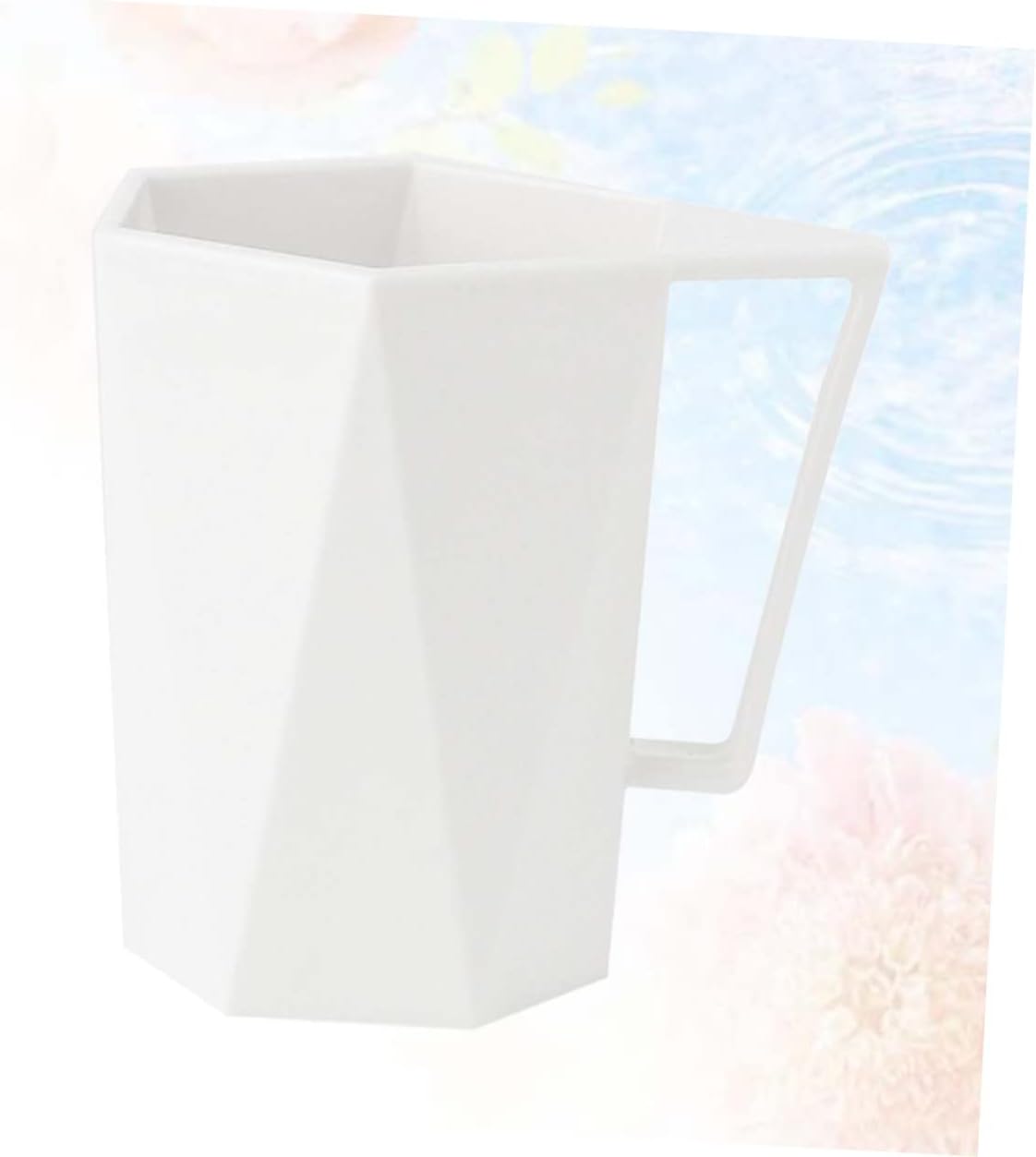 BRIGHTFUFU Elegant Geometric Toothbrush Cup with Handle