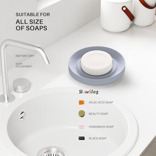 Slow Slog Diatomite Soap Dish Holder Gray 1