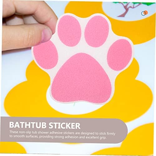 Garneck 10pcs Non-Slip Bathtub Stickers with Paw Design