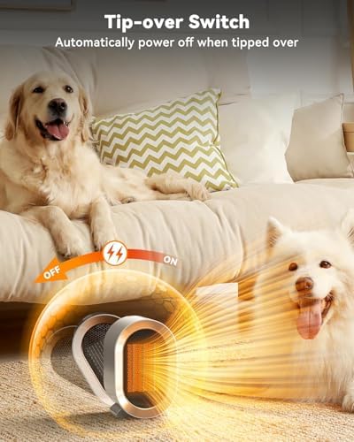 QQT Electric Space Heater Portable with Two-Speed and Safety Features