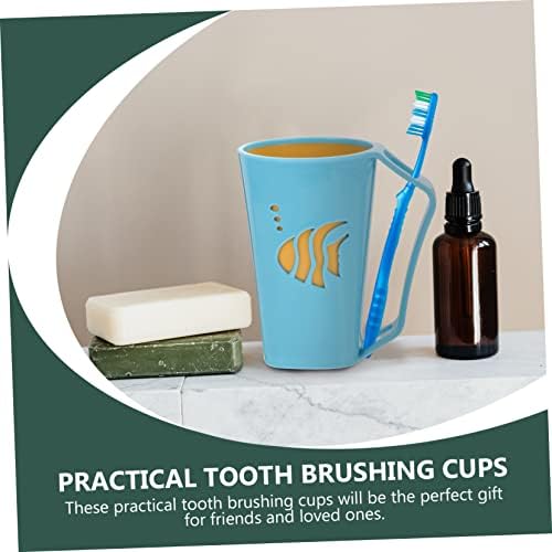 Hemoton Tooth Brushing Cups Set 2 Pack Reusable