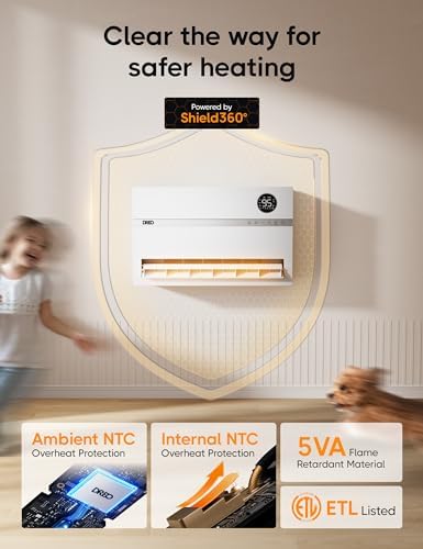 Dreo Smart Wall Heater with Alexa 1500W Oscillation Timer and Remote Control