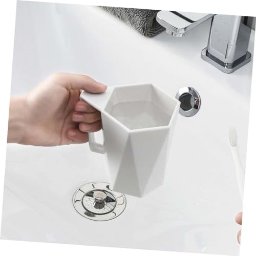 BRIGHTFUFU Elegant Geometric Toothbrush Cup with Handle
