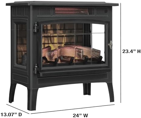 Duraflame Electric Fireplace Stove Heater with 3D Flame Effect Black 1
