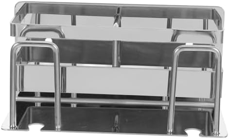 WOONEKY Multi-Functional Silver Toothbrush Holder