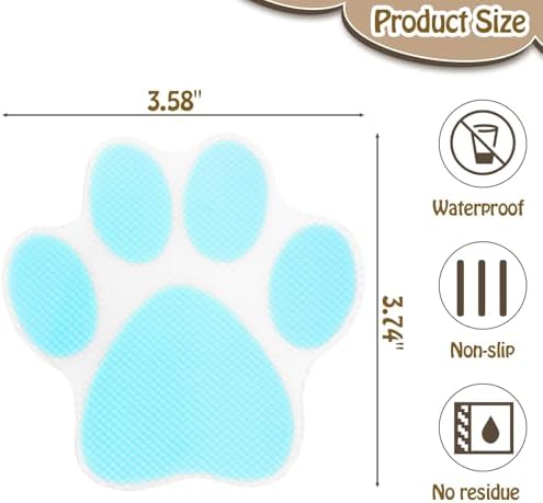 20 Pcs Blue Paw Print Non Slip Bath Stickers