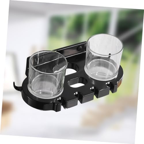 Cabilock Aluminum Toothbrush Rack with 2 Cups Easy Install