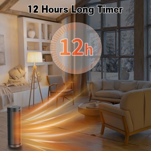 QOWETU 1500W Quiet PTC Ceramic Space Heater with Remote