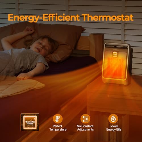 ROSEKM 1500W Ceramic Space Heater with 3 Heat Levels
