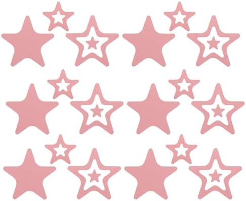 LUOZZY 12PCS Non-Slip Bathtub Stickers with Star Design - Pink