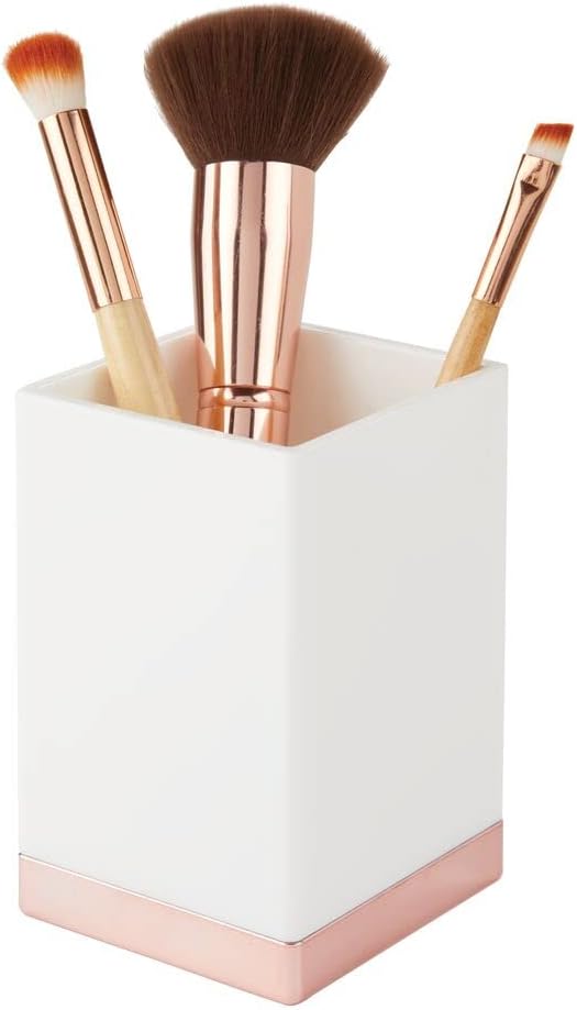 mDesign Bathroom Vanity Set of 4 - WhiteRose Gold