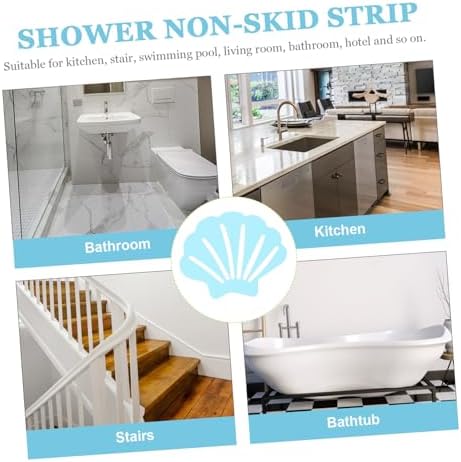 30Pcs Shell Shaped Non Slip Bathroom Stickers for Bathtub Stairs