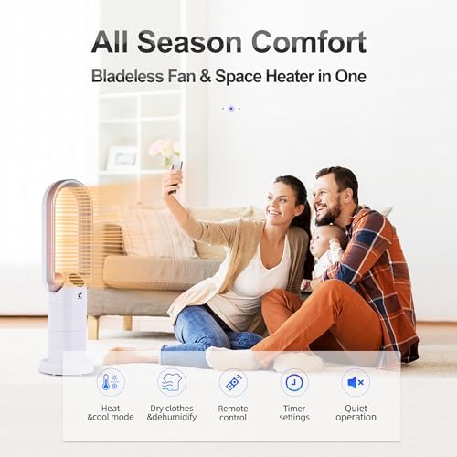 Ocean Loong 1500W Space Heater and Bladeless Fan Combo White