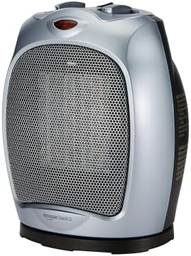 Amazon Basics 1500W Oscillating Ceramic Space Heater with Safety Features