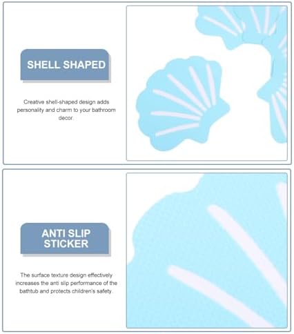Cabilock 12pcs Shell Anti-Slip Stickers for Bathtub