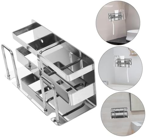 KONTONTY Stainless Steel Toothbrush Holder for Boys Girls Wall Mount Stand