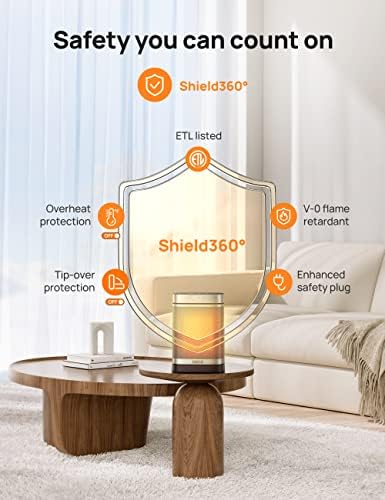 Dreo Portable Electric Heater with ALCI Safety and 5 Modes