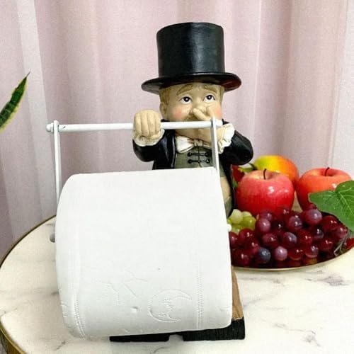 Pulunto Toilet Butler Statue Resin Gentleman Tissue Holder
