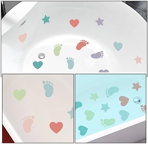HOMSFOU Non-Slip Bathtub Stickers 6 Sheets PVC Design