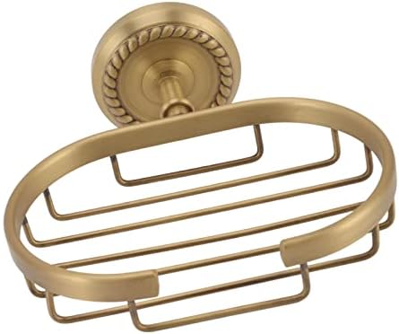 Fafeicy Soap Basket with Twisted Pattern Copper Stainless Steel Holder