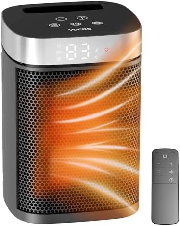 VOCRS 1500W PTC Electric Space Heater with Remote Control and 12H Timer