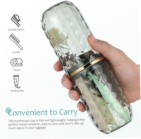 GALPADA Travel Toothbrush Holder and Mouthwash Tumbler Set